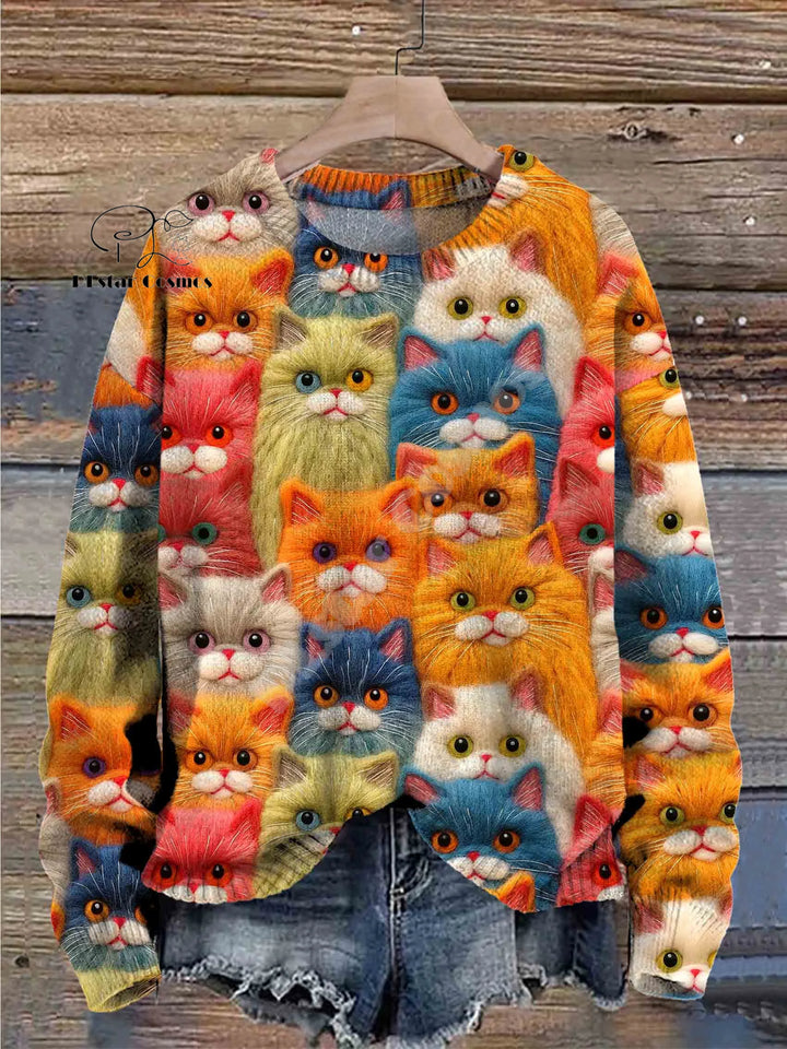Winter | Christmas Cat Graffiti Pullover