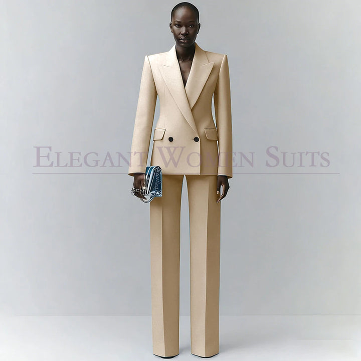 Marina | Double-Breasted Blue Office Blazer Suit