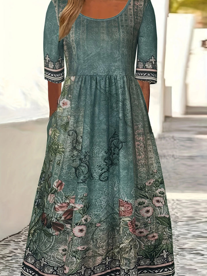 Inès | Women's Bohemian Print Maxi Dress