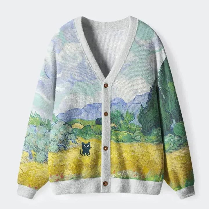 Harvest | Black Cat Wheat Field Cardigan