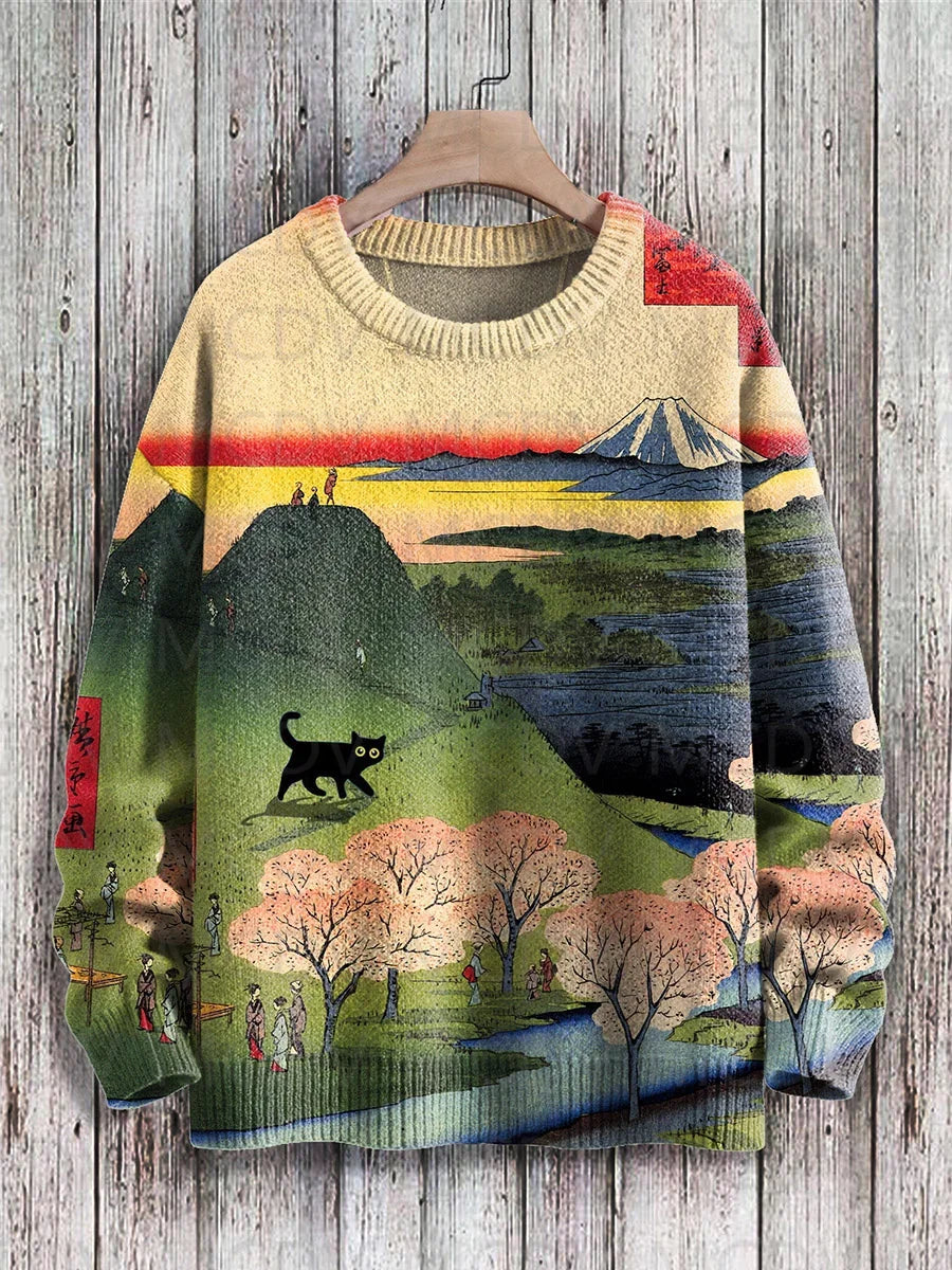 Sakura | Japanese Style Cat Art Pullover