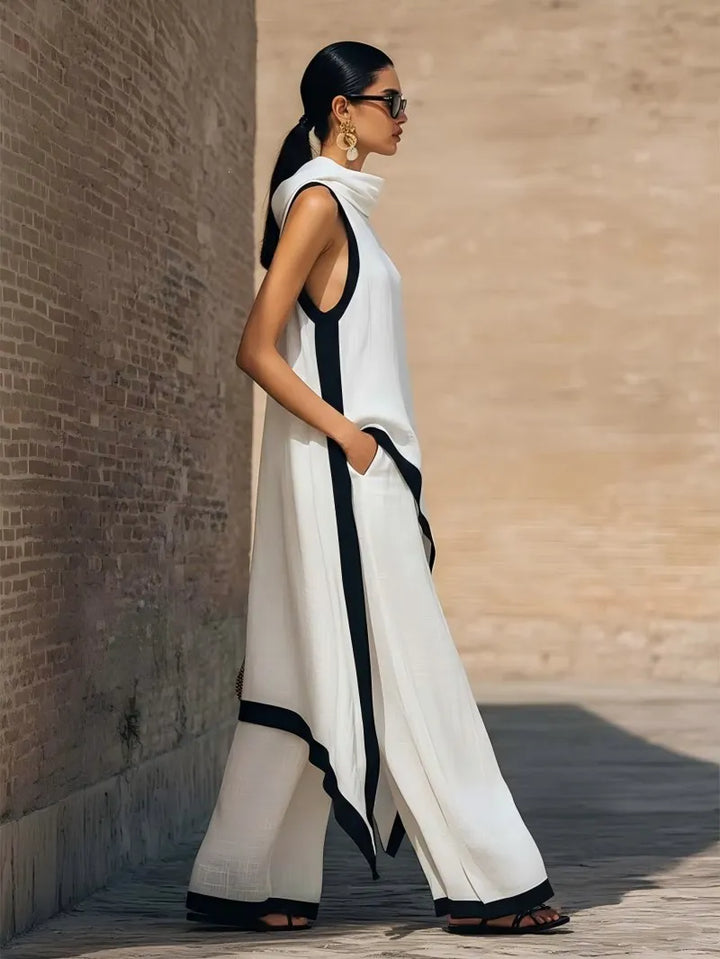 Celeste | Linen Cotton Sleeveless Two-Piece Set