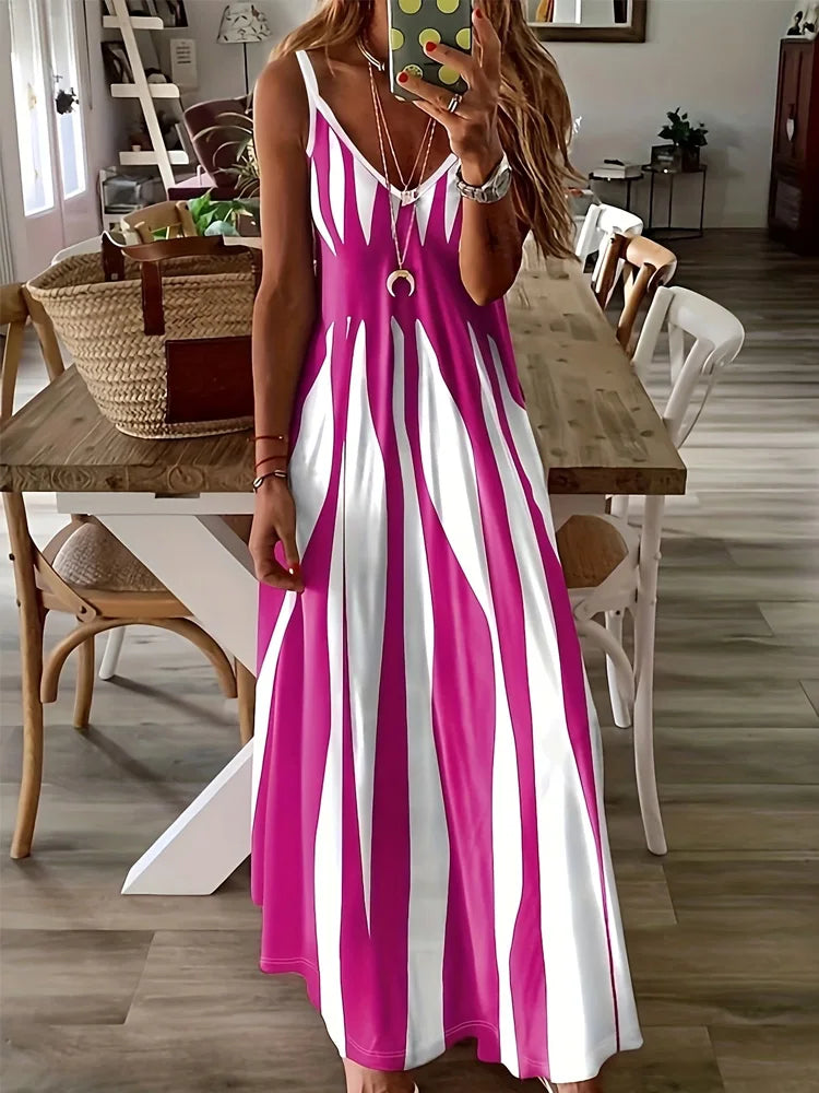 Odile | Abstract Print Spaghetti Strap Maxi