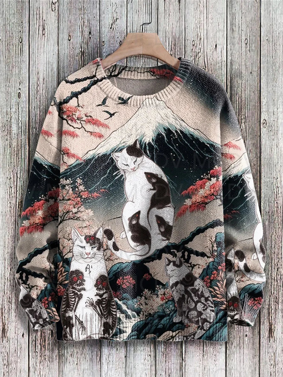 Sakura | Japanese Style Cat Art Pullover