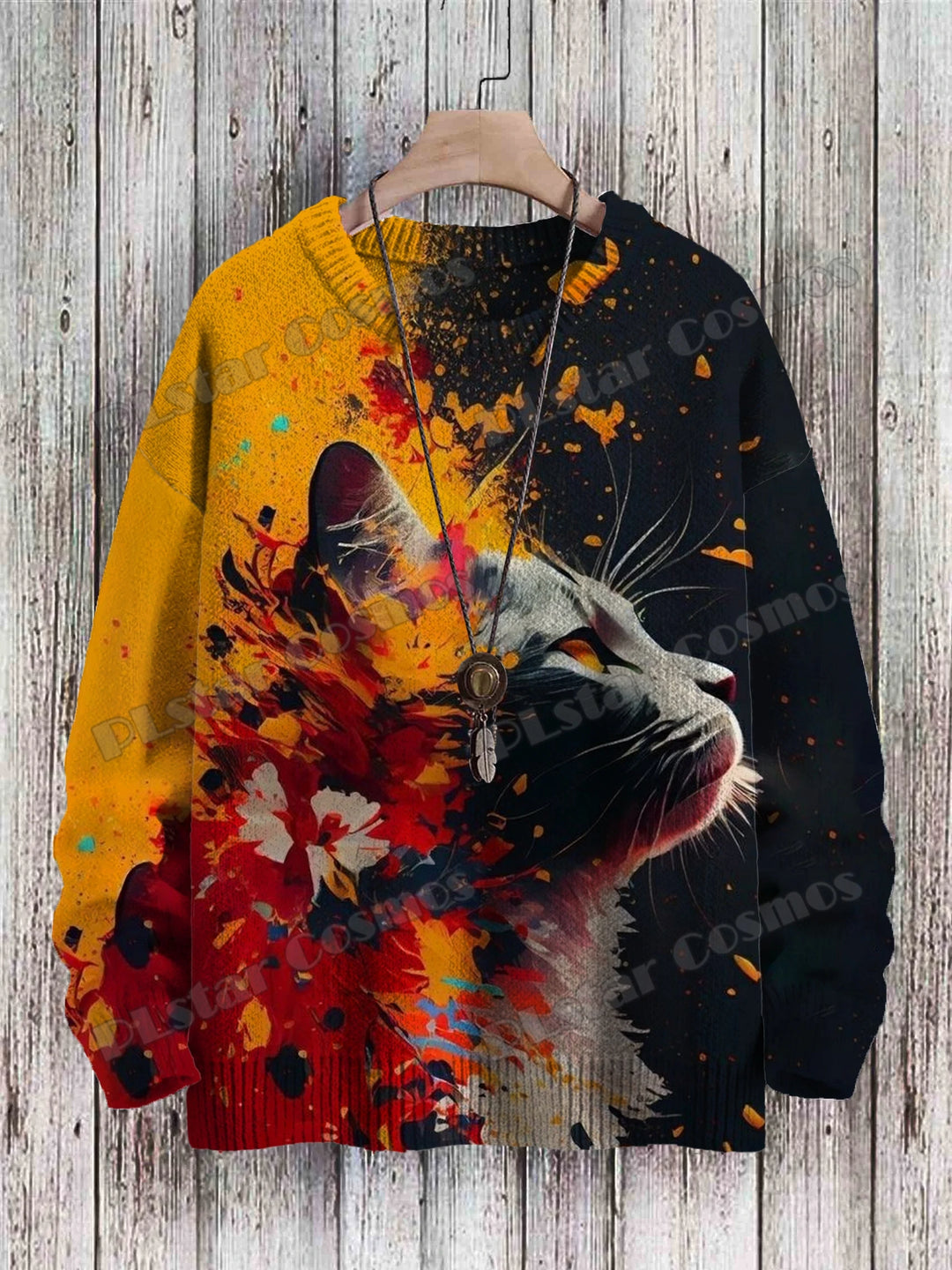 Harlequin | Abstract Cat Multicolor Pullover