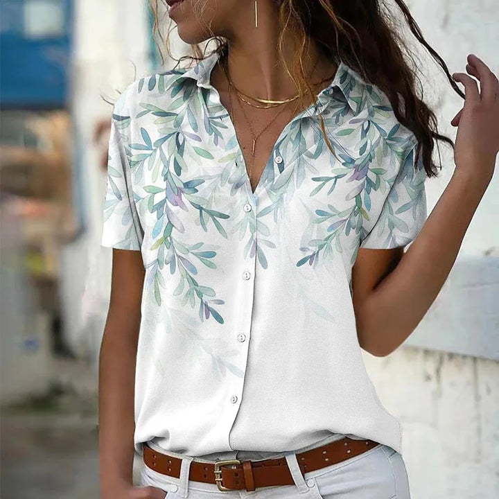 Celeste™ | Floral Print Short Sleeve Shirt