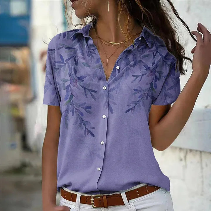 Celeste™ | Floral Print Short Sleeve Shirt