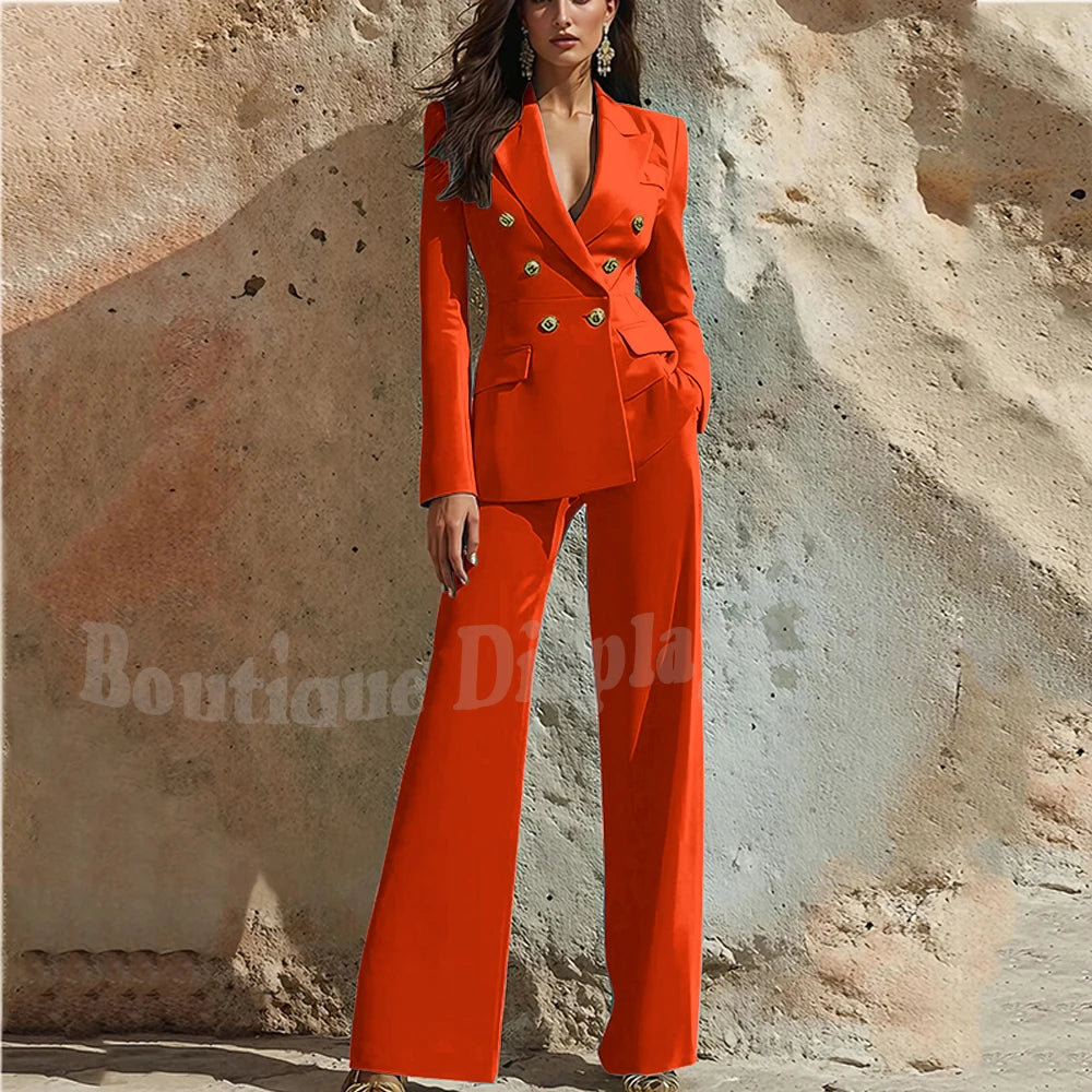 Charlotte | Peak Lapel Double-Breasted Business Suit