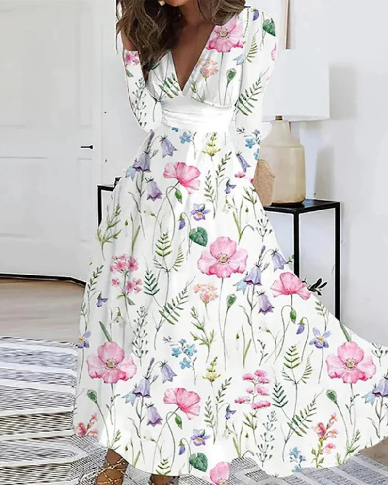 Roselys | Bohemian Floral Long Sleeve Maxi