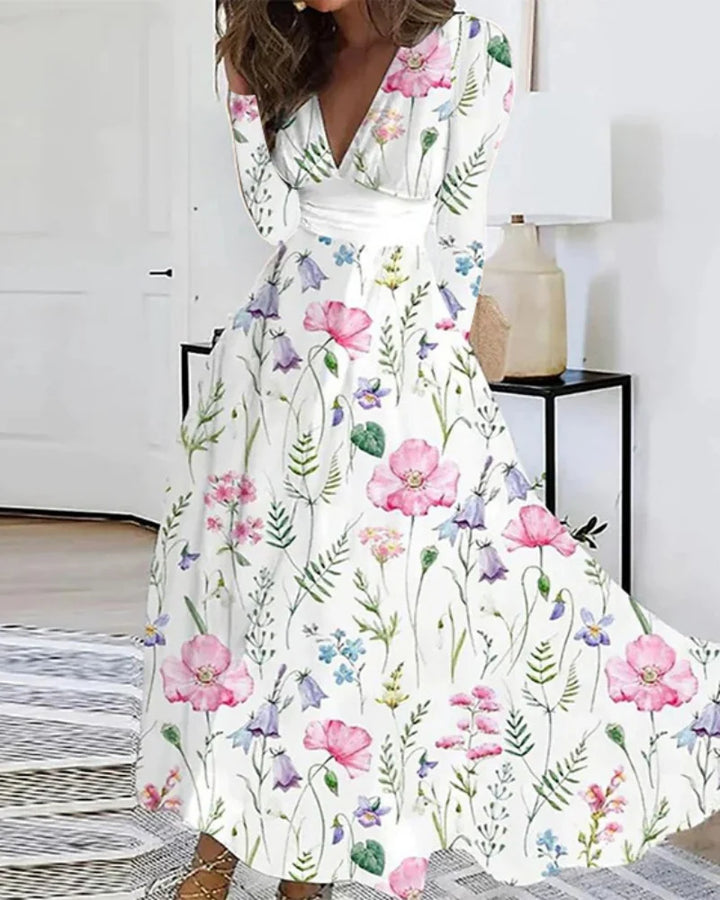 Roselys | Bohemian Floral Long Sleeve Maxi