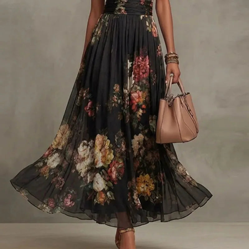 Claudette | French Vintage Halter Maxi Dress