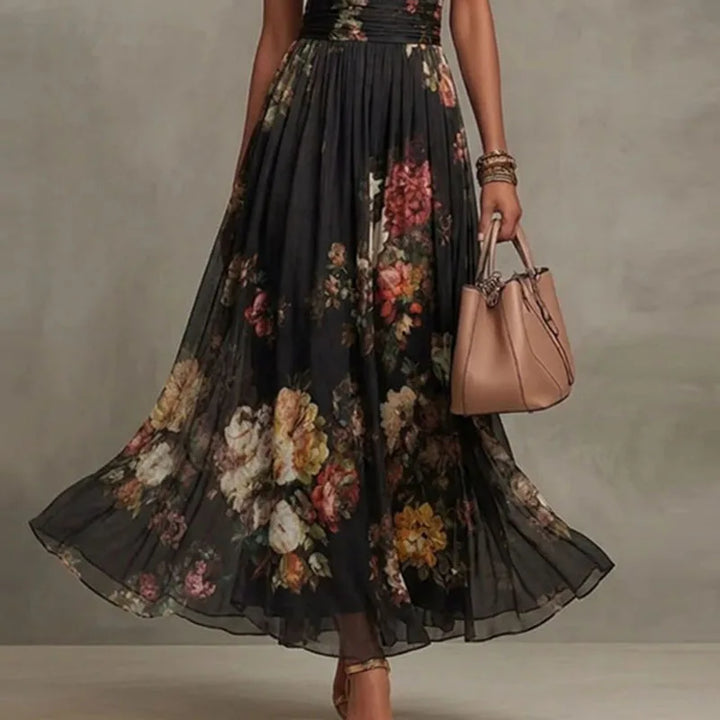 Claudette | French Vintage Halter Maxi Dress
