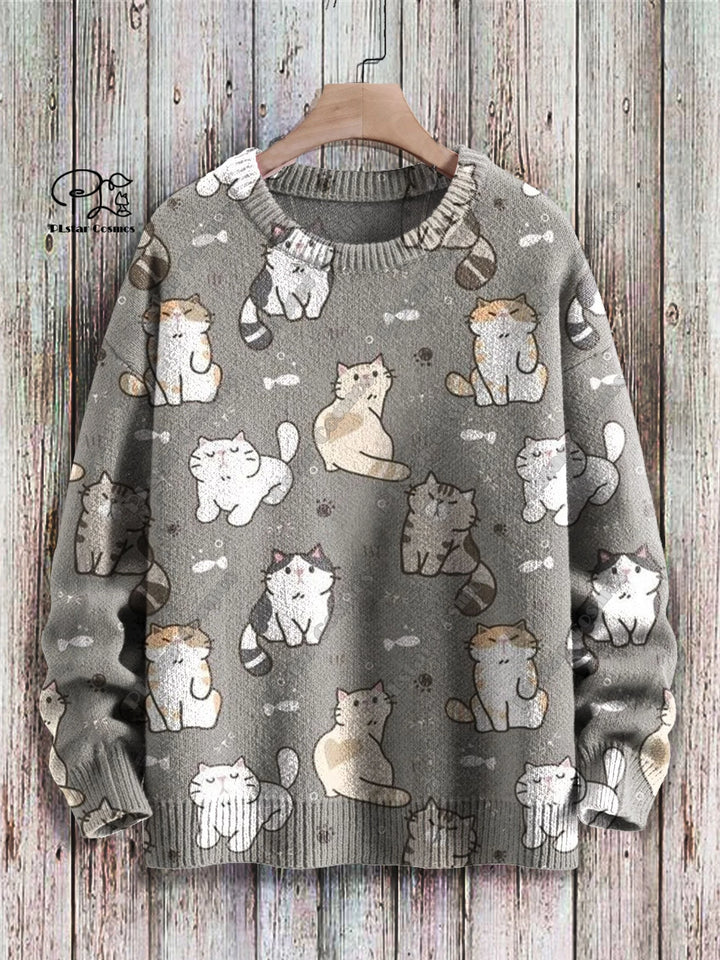 Luna | Cute Cat 3D Print Pullover