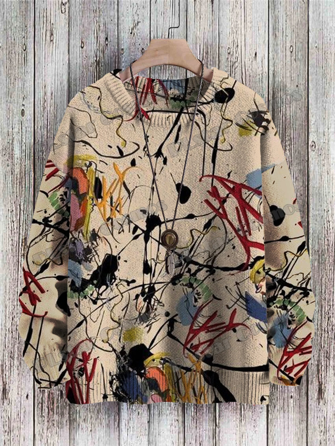 Nebula | Rainbow Swirl Art Knit Pullover