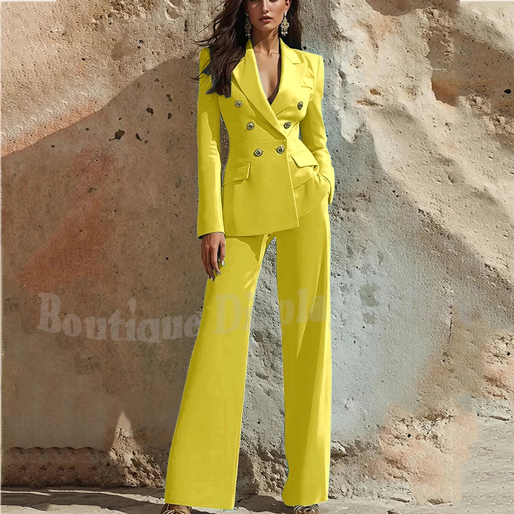 Charlotte | Peak Lapel Double-Breasted Business Suit
