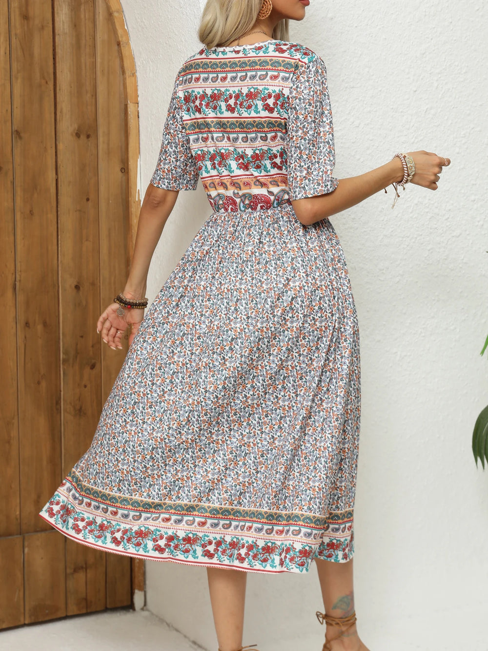 Cosima | Women's Bohemian Print Midi Dress