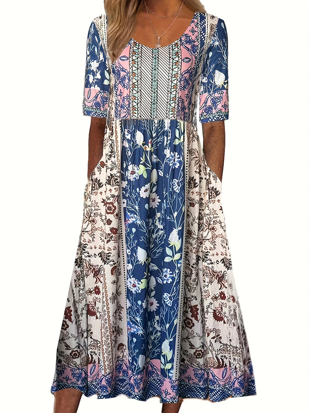 Inès | Women's Bohemian Print Maxi Dress