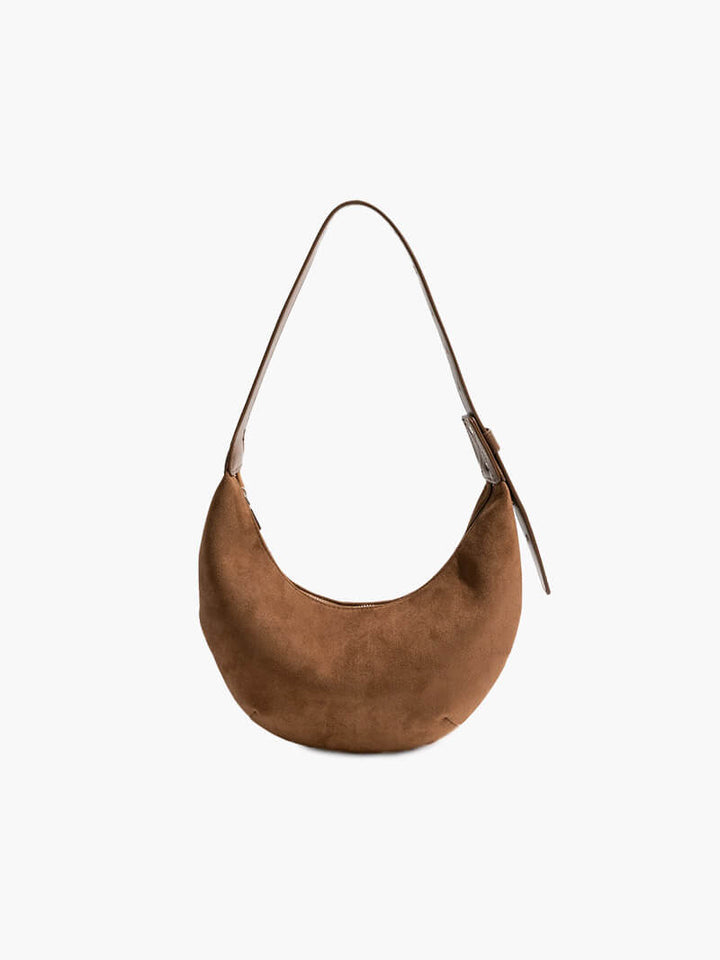 Lene | Suede Half-Moon Bag