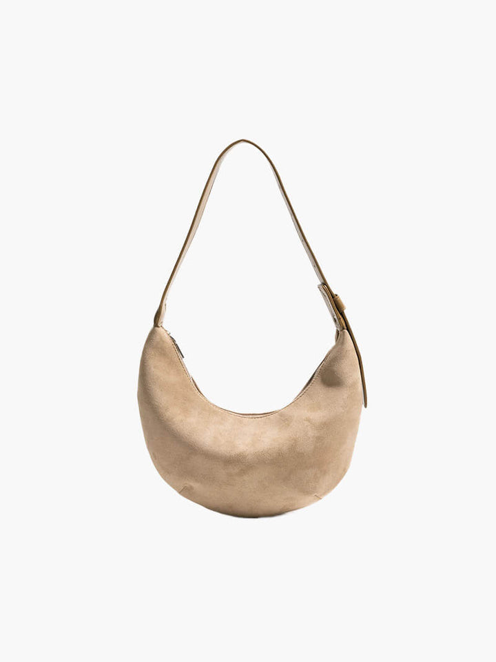 Lene | Suede Half-Moon Bag