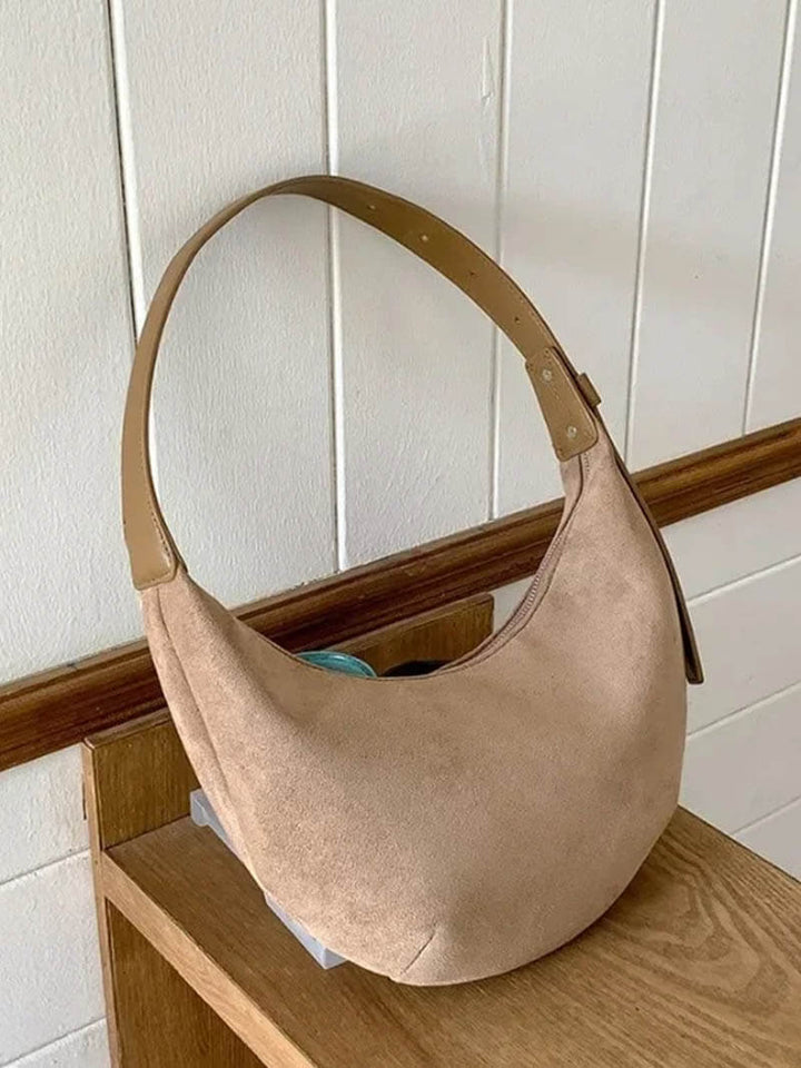 Lene | Suede Half-Moon Bag