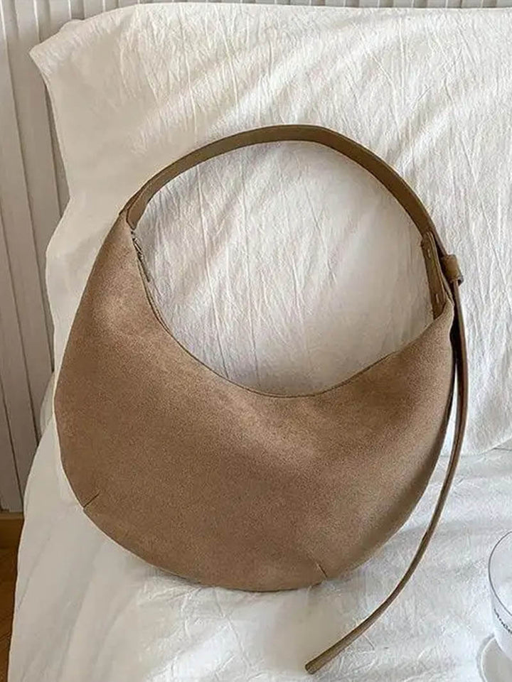 Lene | Suede Half-Moon Bag