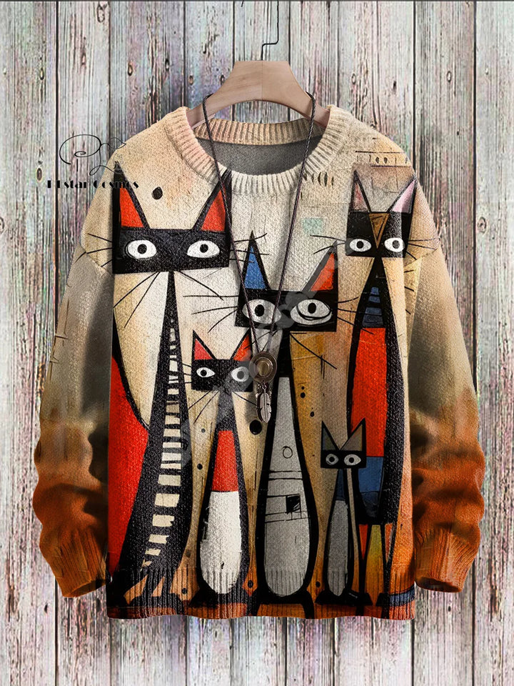 Winter | Christmas Cat Graffiti Pullover