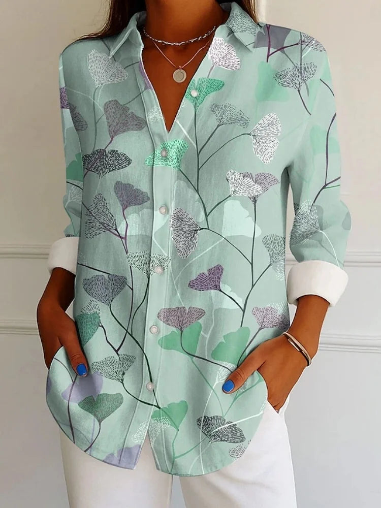 Lena | Floral Print Long Sleeve Shirt