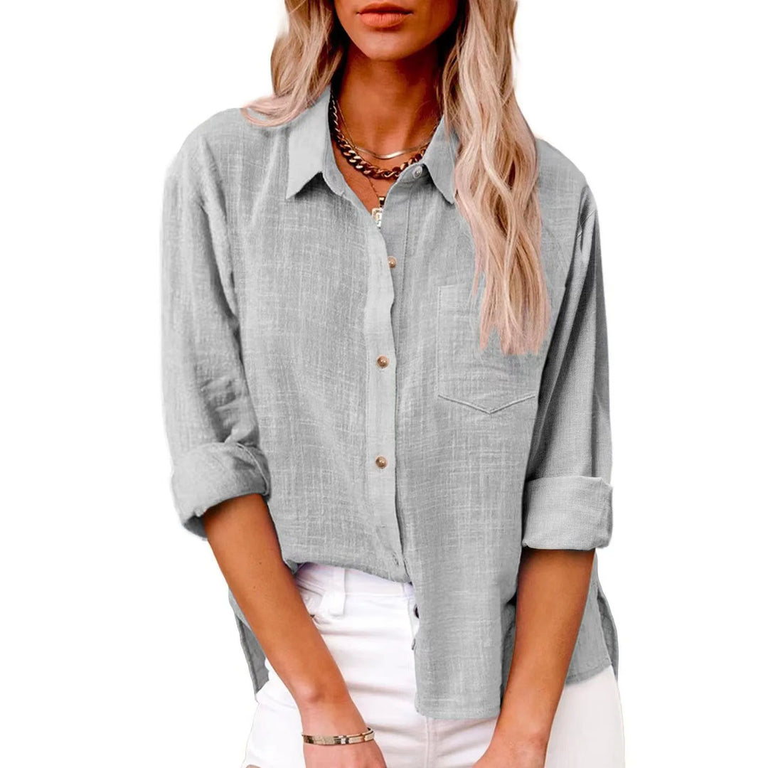 Eloise™ | Cotton-Linen Button-Down Blouse