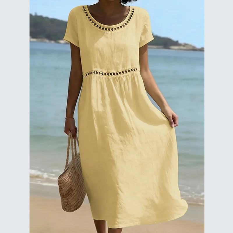 Greta | Women's Hollow Detail Splicing Dress