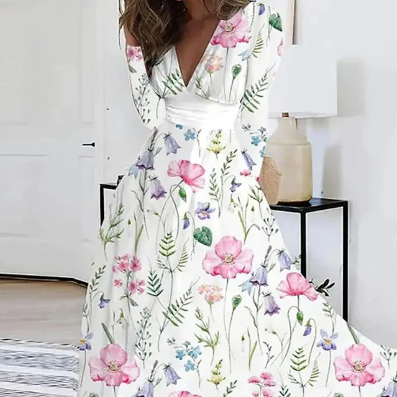 Roselys | Bohemian Floral Long Sleeve Maxi