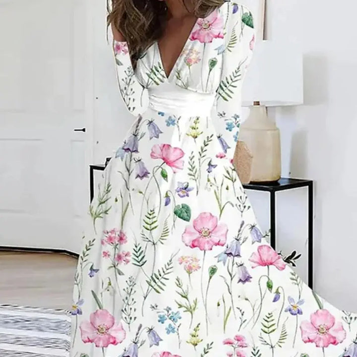 Roselys | Bohemian Floral Long Sleeve Maxi
