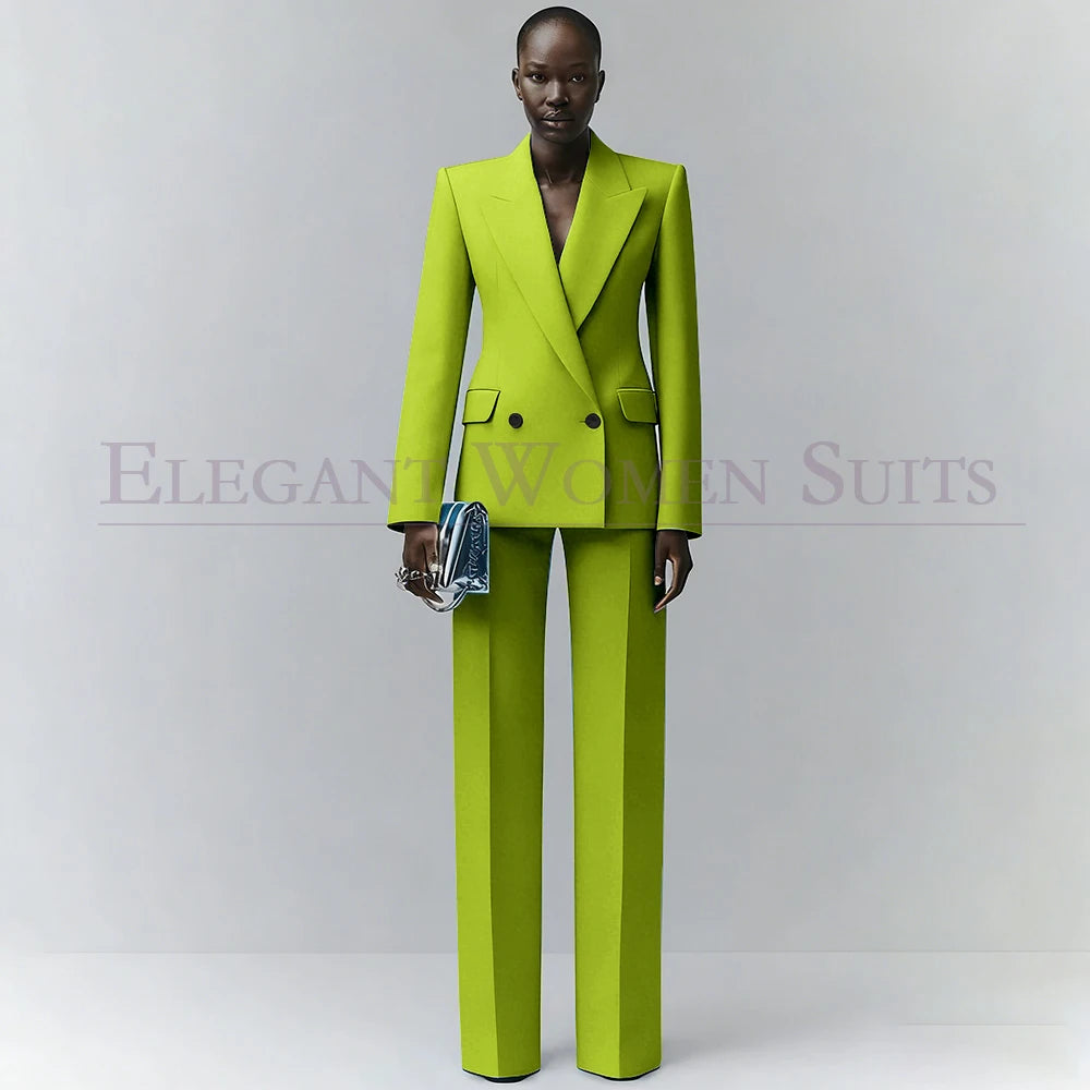 Marina | Double-Breasted Blue Office Blazer Suit