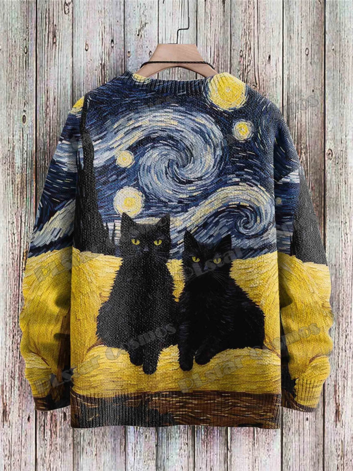 Cleo | 3D Cat Abstract Art Pullover