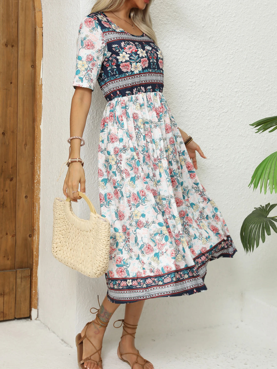 Cosima | Women's Bohemian Print Midi Dress