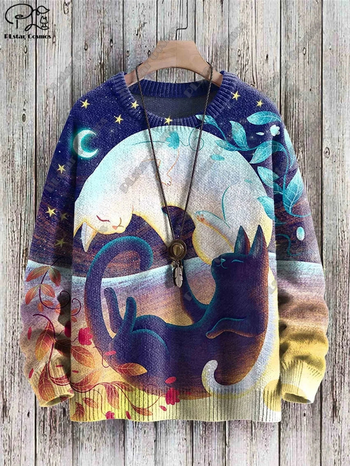 Cosmos | Cat Pattern Street Style Pullover