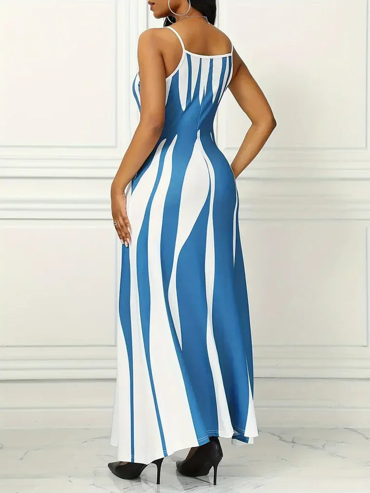 Odile | Abstract Print Spaghetti Strap Maxi