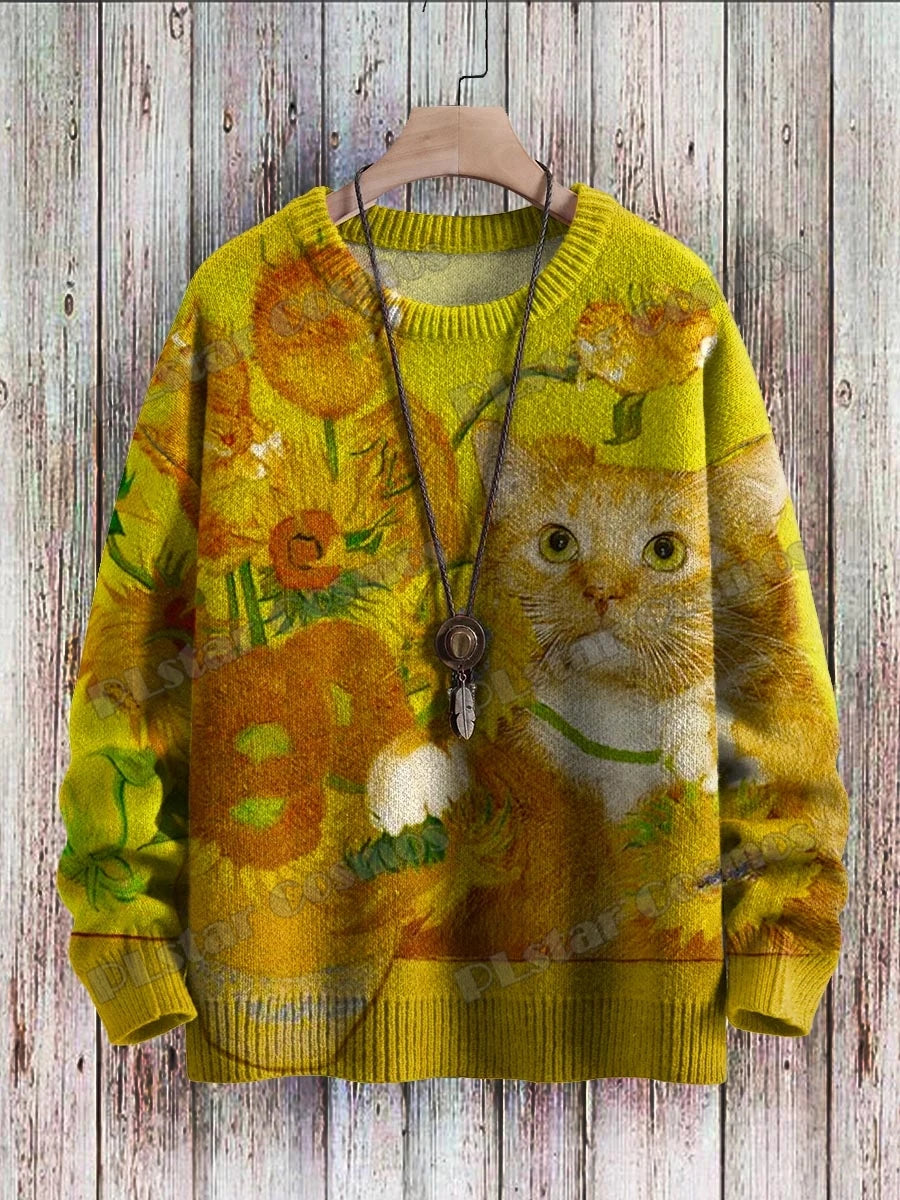 Cleo | 3D Cat Abstract Art Pullover