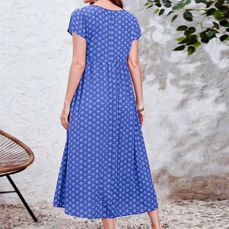Kira | Women's Bohemian V-Neck Bat Sleeve Dress