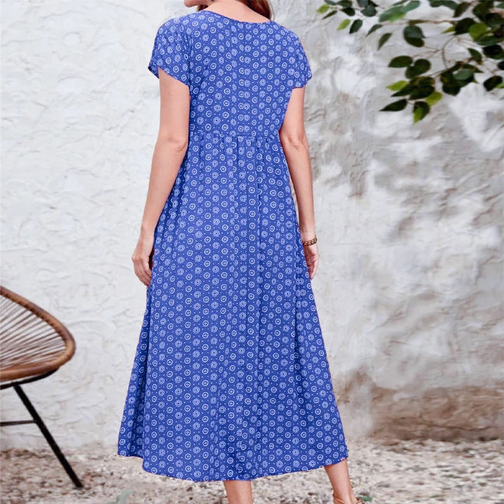 Kira | Women's Bohemian V-Neck Bat Sleeve Dress