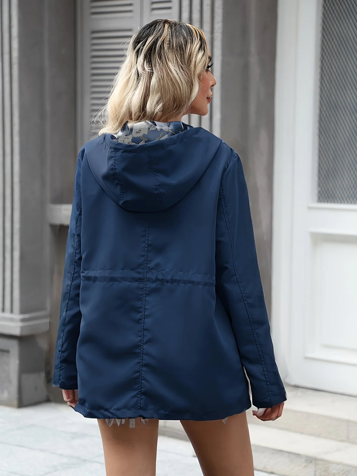 Fern | Reversible Floral Hooded Zip Jacket