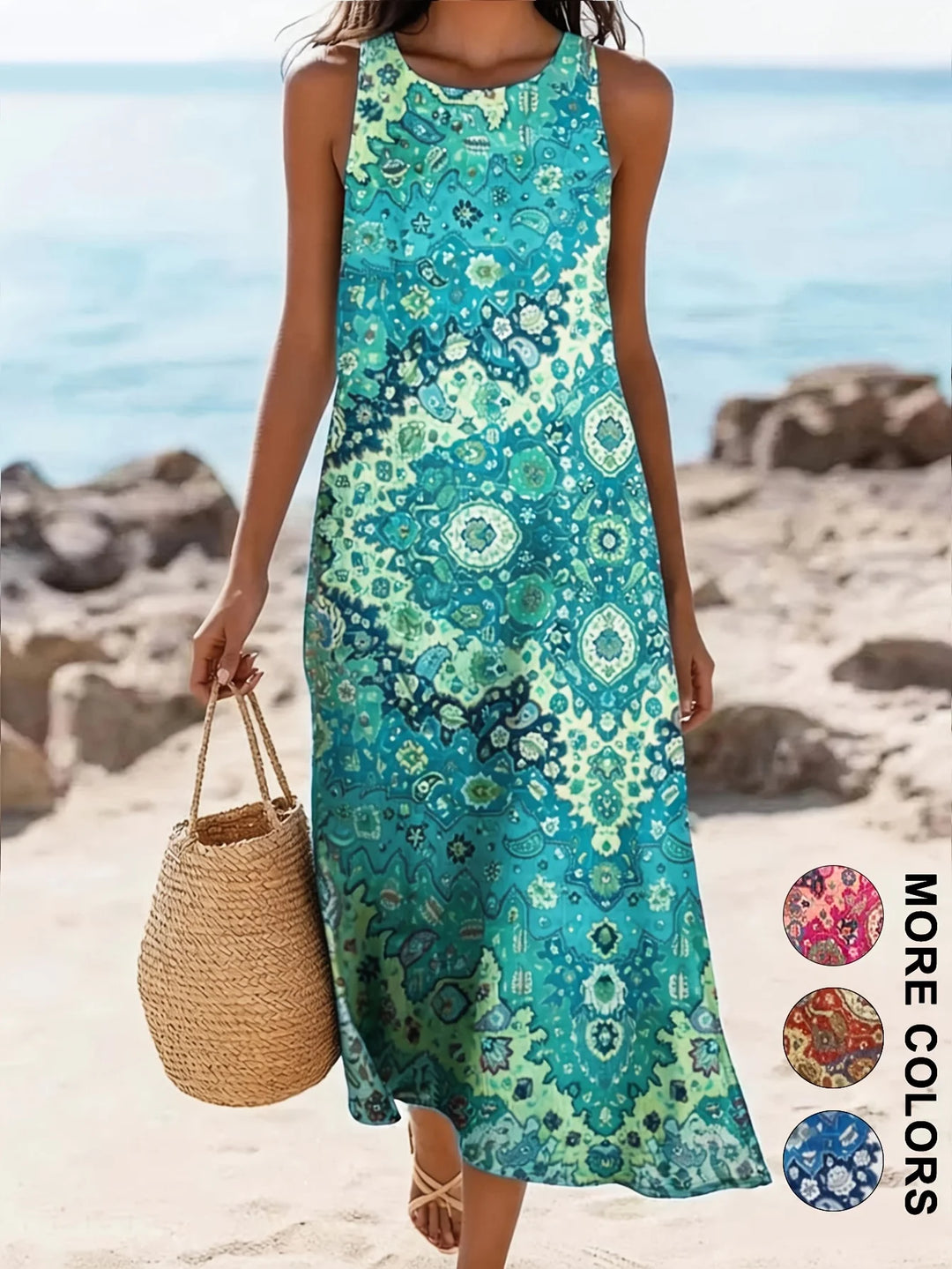 Bea™ | Boho Floral Midi Sundress