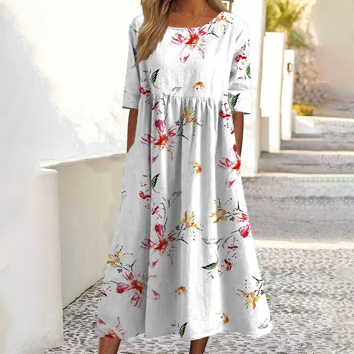 Rosalie | Women's Crew Neck Print Mini Dress