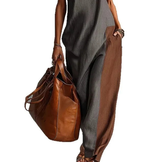 Isabeau | Color Block High-Waist Maxi Dress