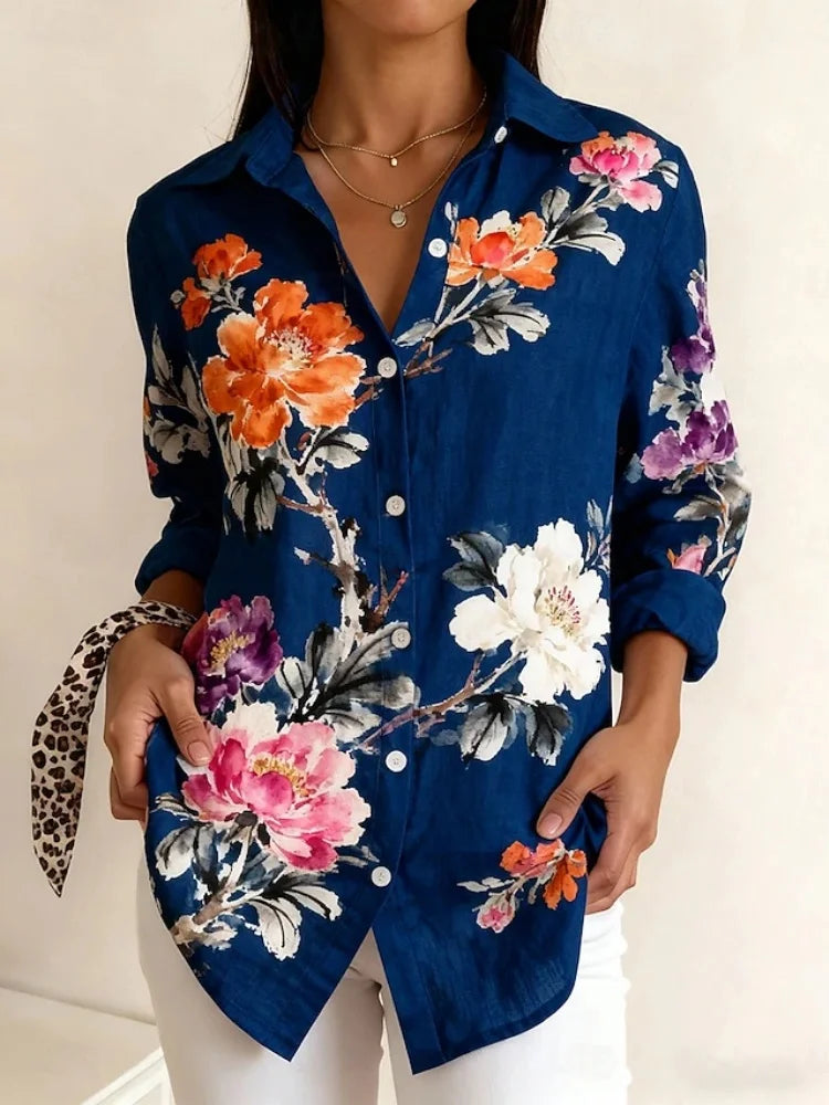 Lena | Floral Print Long Sleeve Shirt