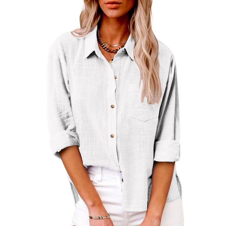 Eloise™ | Cotton-Linen Button-Down Blouse