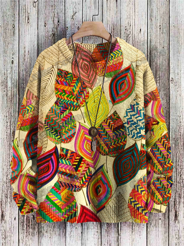Nebula | Rainbow Swirl Art Knit Pullover
