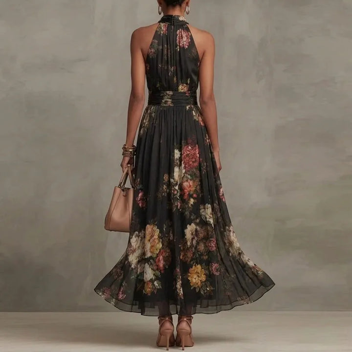 Claudette | French Vintage Halter Maxi Dress
