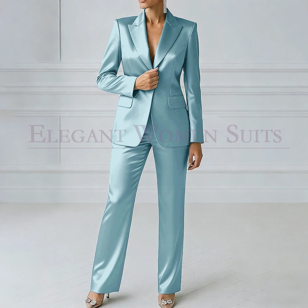 Sophia | Royal Blue One-Button Slim Blazer Suit