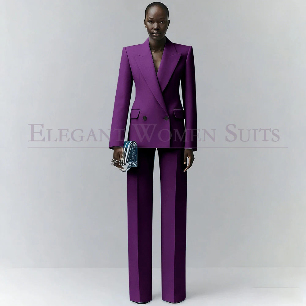 Marina | Double-Breasted Blue Office Blazer Suit