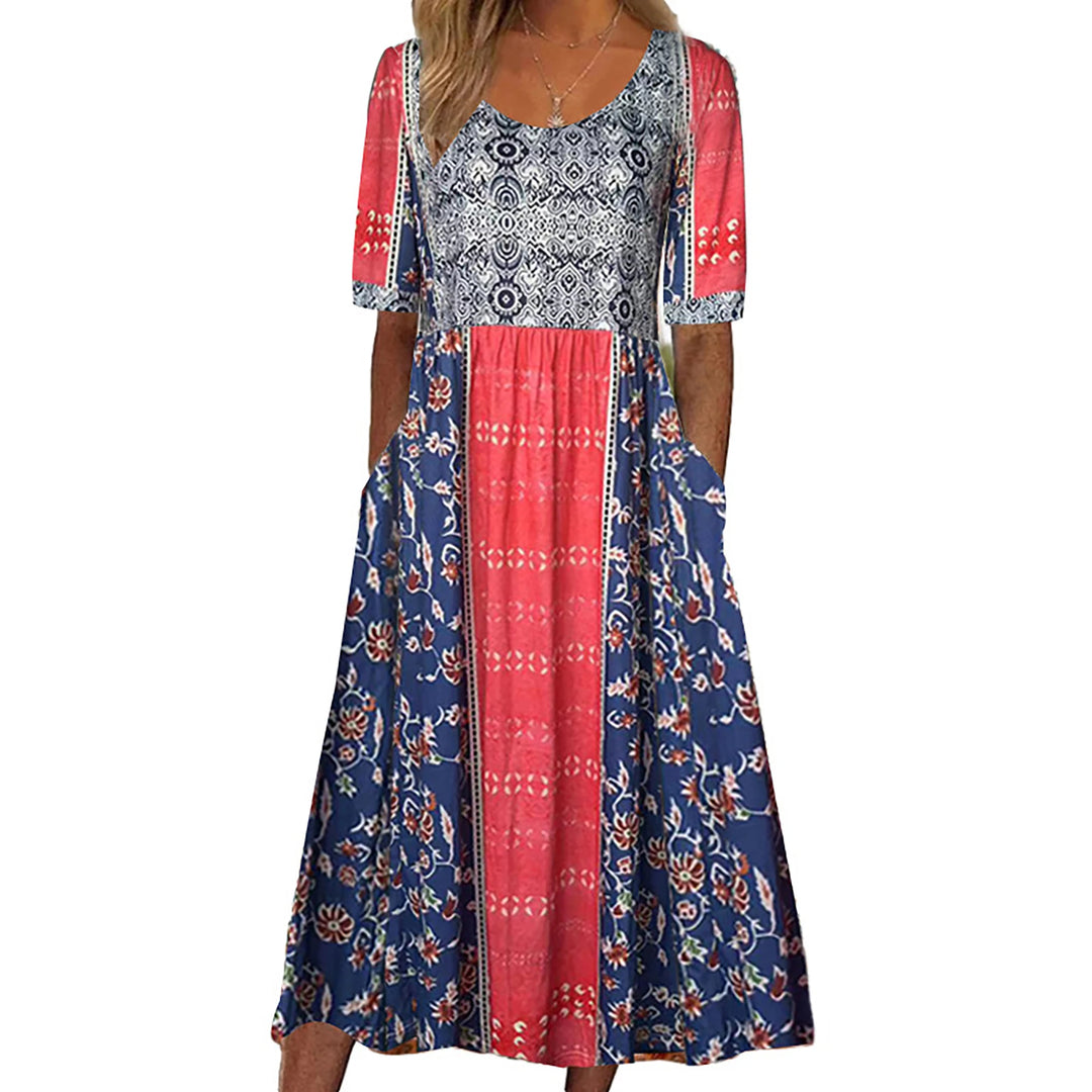 Inès | Women's Bohemian Print Maxi Dress